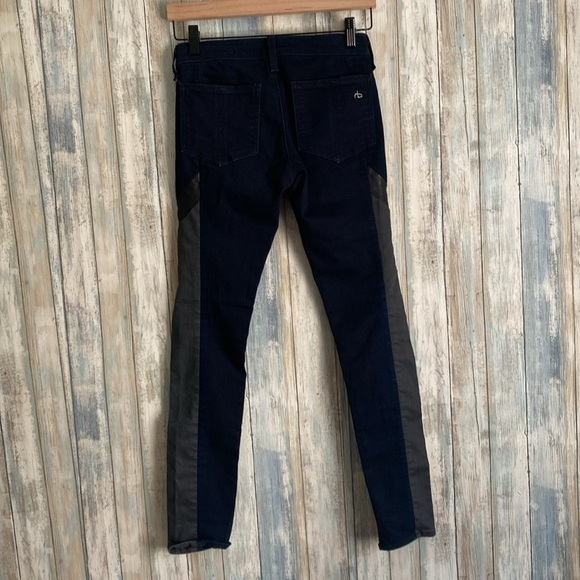 Rag & Bone Womens Jeans | Grey Navy Tuxedo Striped Skinny Size 24 - Picture 10 of 13